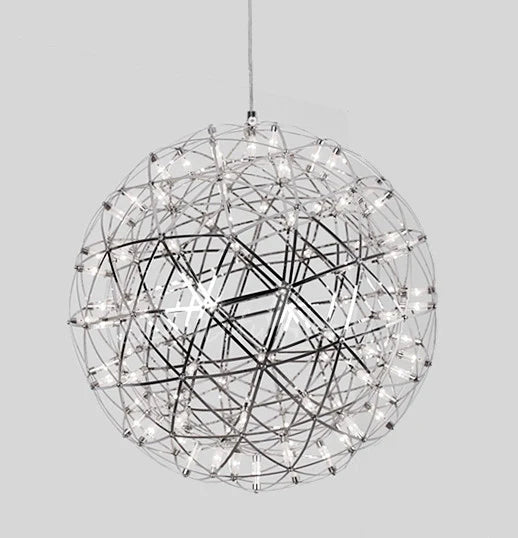 Firework Starburst Chandelier Chrome Fawkes Silver / Gold Pendant - Various Sizes