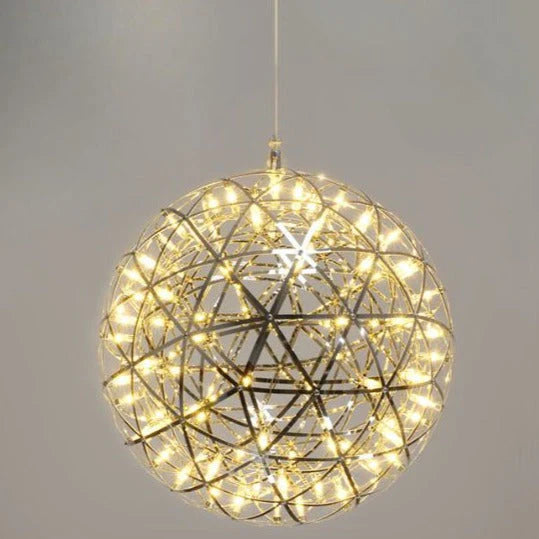 Firework Starburst Chandelier Chrome Fawkes Silver / Gold Pendant - Various Sizes