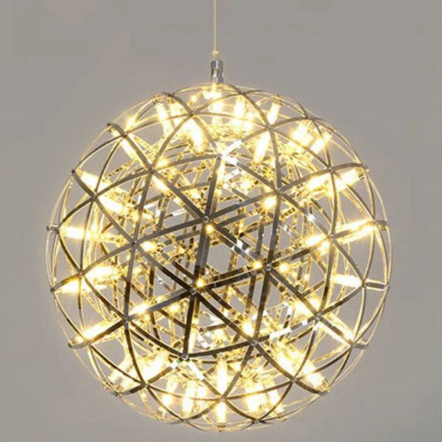 Firework Starburst Chandelier Chrome Fawkes Silver / Gold Pendant - Various Sizes