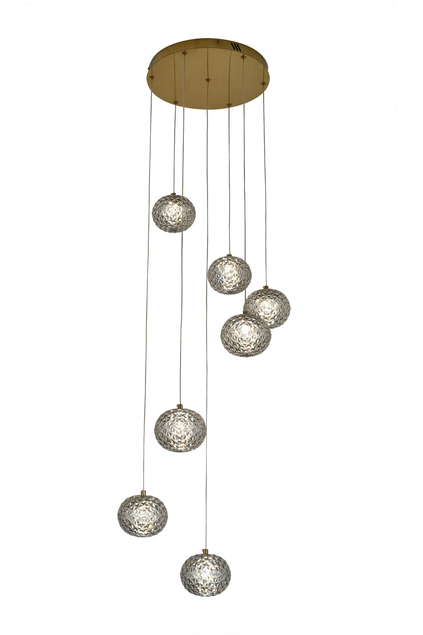 Tang 7 Ball Pendant Light – Gold & Smoked