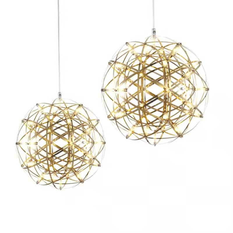 Firework Starburst Chandelier Chrome Fawkes Silver / Gold Pendant - Various Sizes
