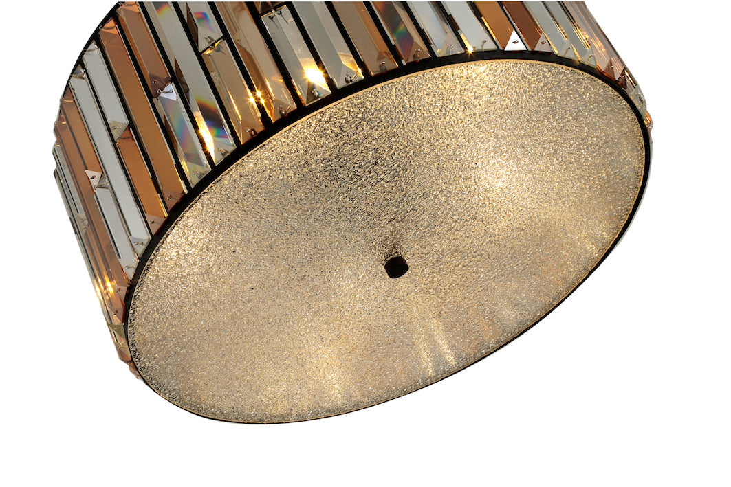 Amber Diamond Crystal Drum Pendant Lamp
