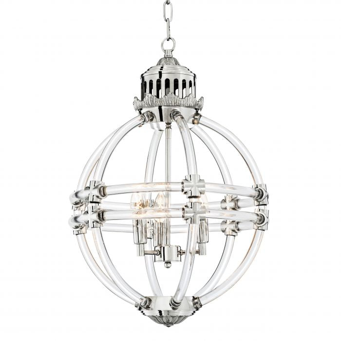 Caser Nickel Globe Acrylic Chandelier