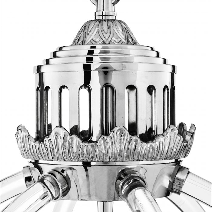 Caser Nickel Globe Acrylic Chandelier