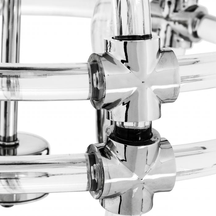 Caser Nickel Globe Acrylic Chandelier