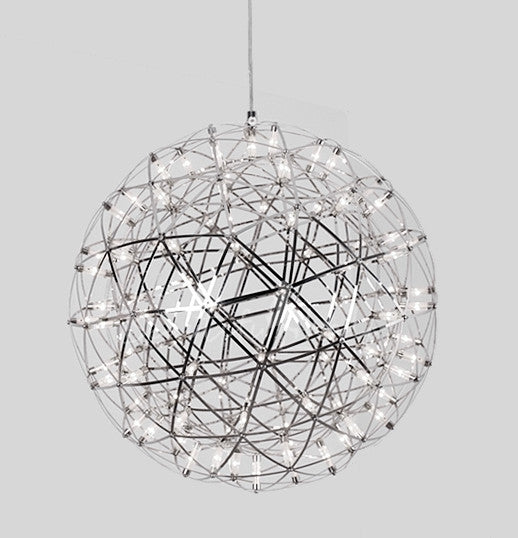 Firework Starburst Chandelier Chrome Silver Cool White Large - 60cm
