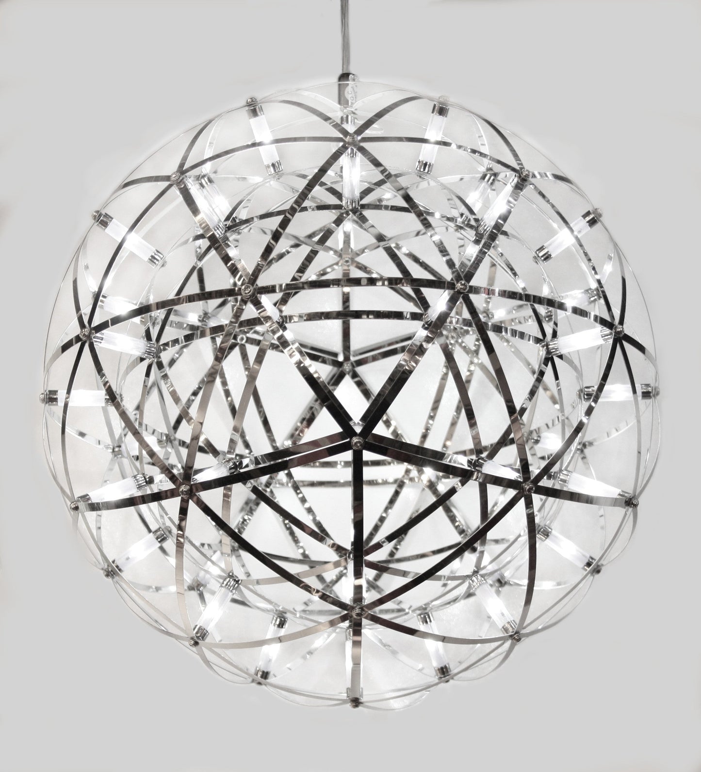 Firework Starburst Chandelier Chrome Silver Cool White Small - 30cm