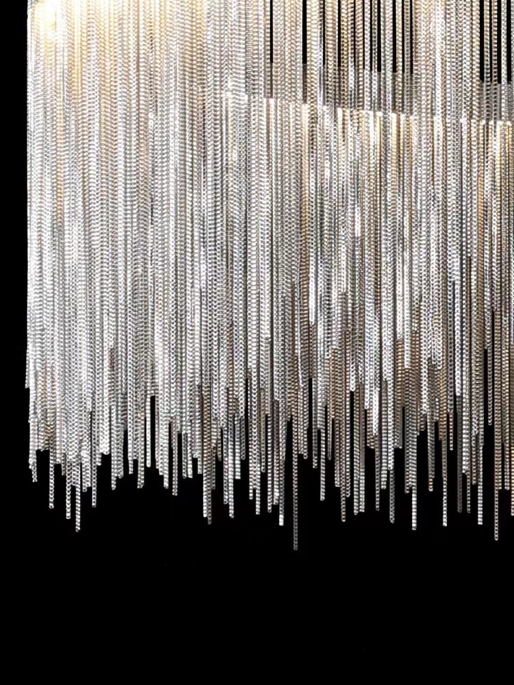 Silver Waterfall Chain Pendant Ceiling Light