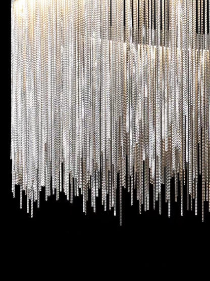 Silver Waterfall Chain Pendant Ceiling Light