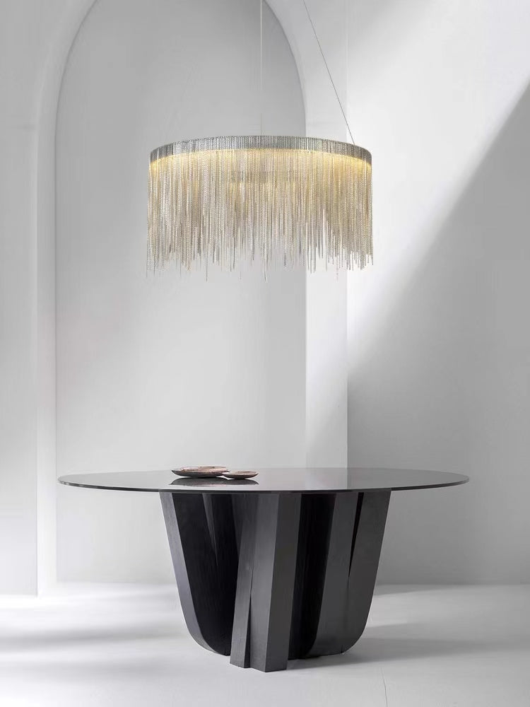 Silver Waterfall Chain Pendant Ceiling Light