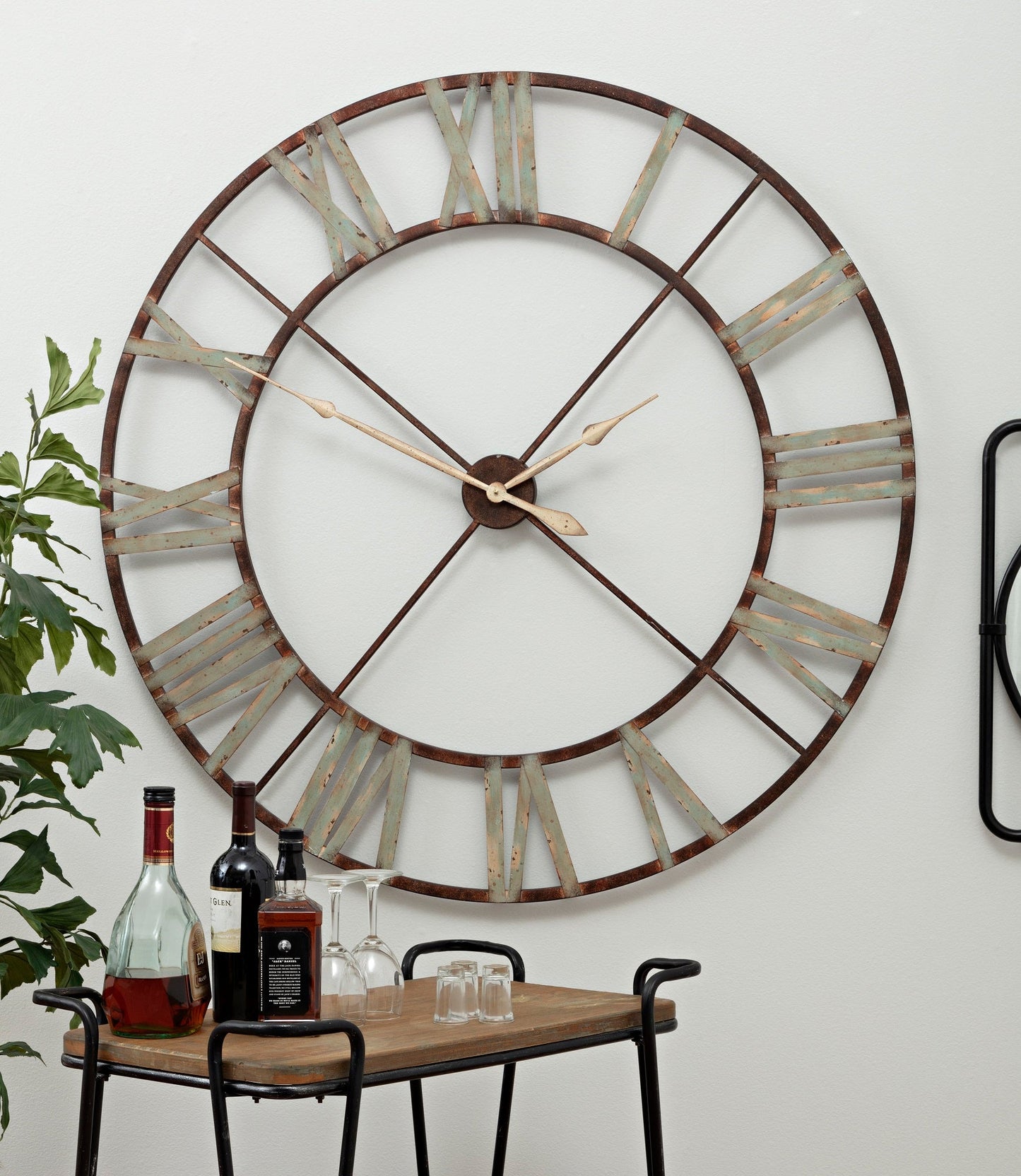 Oversized Vintage Iron Cut Out Wall Clock 120cm
