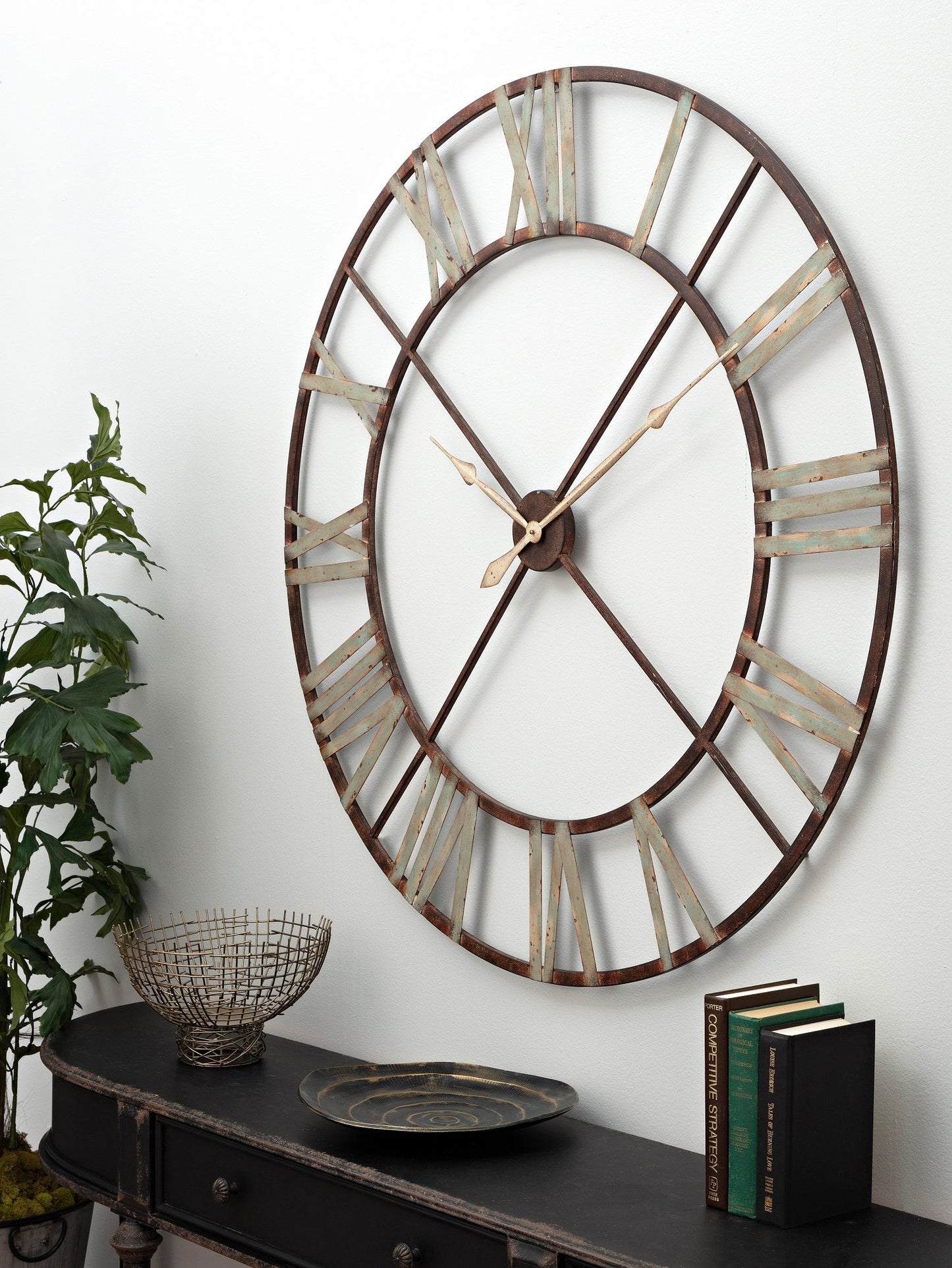 Oversized Vintage Iron Cut Out Wall Clock 120cm