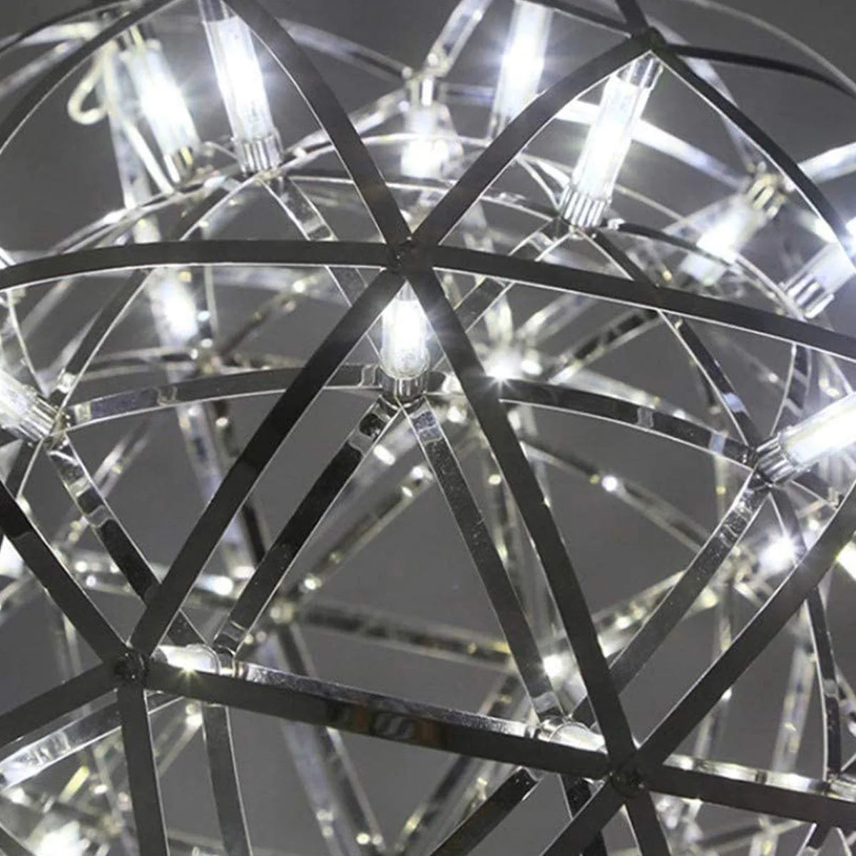 Firework Starburst Chandelier Chrome Fawkes Silver / Gold Pendant - Various Sizes