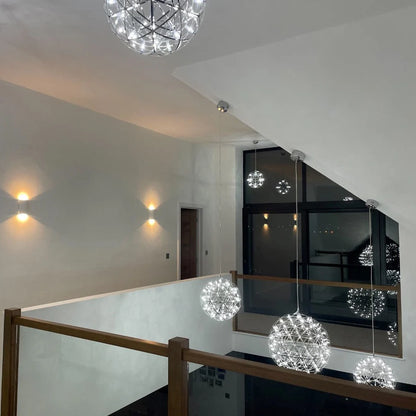 Firework Starburst Chandelier Chrome Fawkes Silver / Gold Pendant - Various Sizes