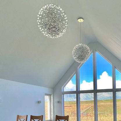Firework Starburst Chandelier Chrome Fawkes Silver / Gold Pendant - Various Sizes