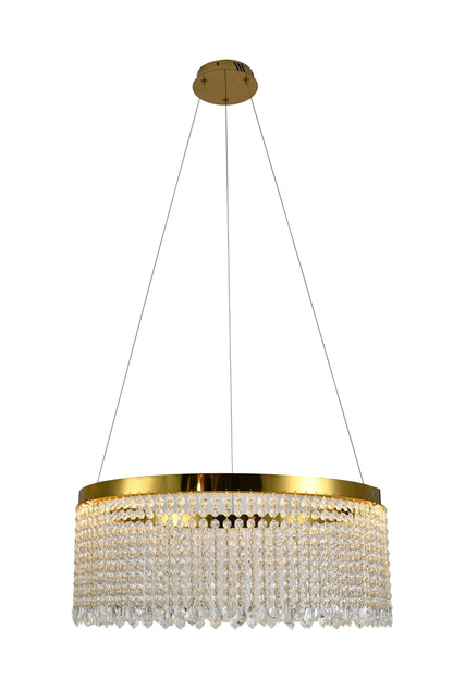 Elle Crystal Waterfall Gold Chandelier