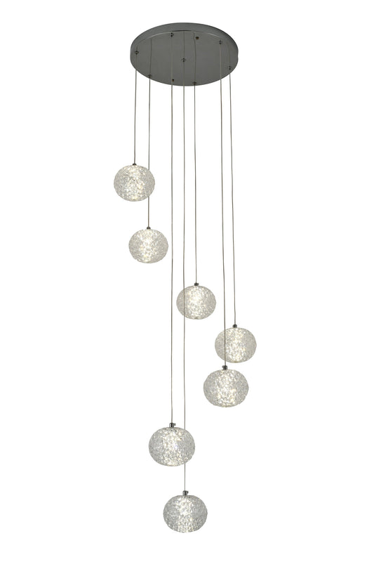 Tang 7 Ball Pendant Light – Chrome & Clear