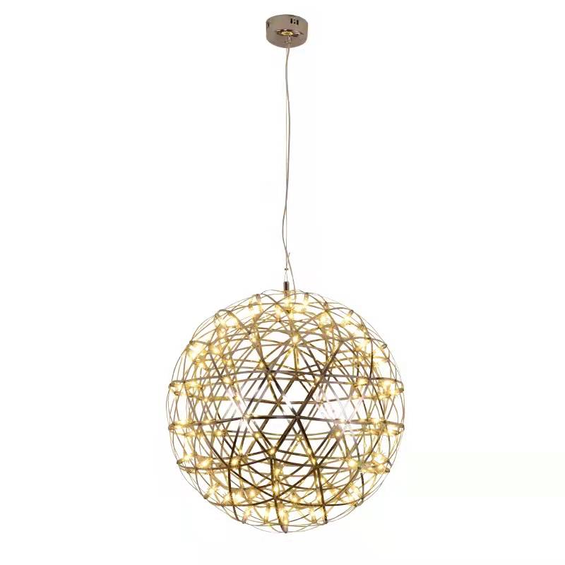 Firework Starburst Chandelier Chrome Fawkes Silver / Gold Pendant - Various Sizes