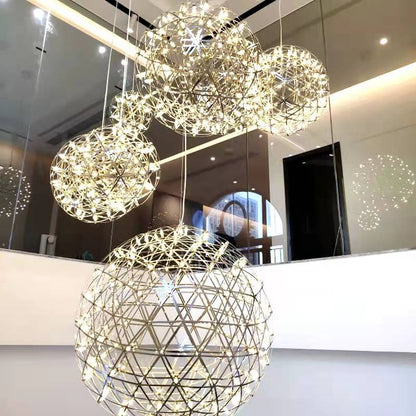Firework Starburst Chandelier Chrome Fawkes Silver / Gold Pendant - Various Sizes