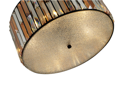 Amber Diamond Crystal Drum Pendant Lamp