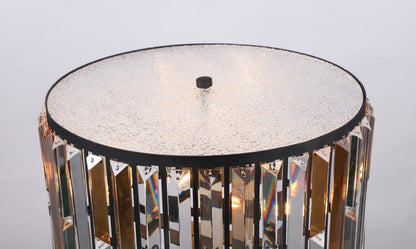 Amber Diamond Crystal Drum Table Lamp