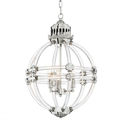 Caser Nickel Globe Acrylic Chandelier