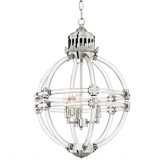 Caser Nickel Globe Acrylic Chandelier