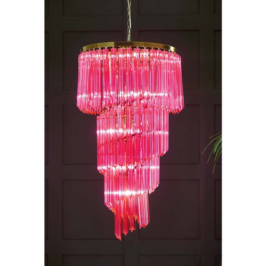 Glass Chandelier - Pink