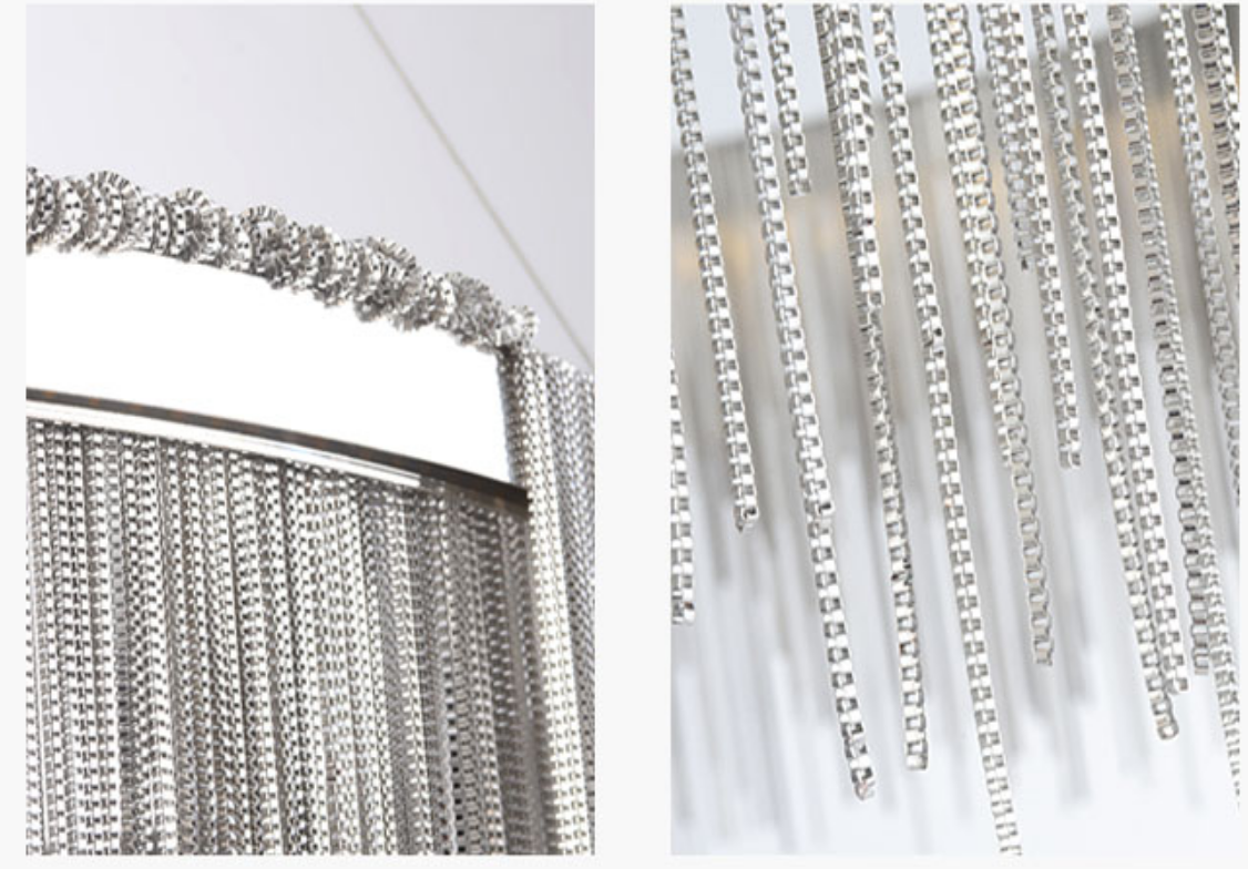 Silver Waterfall Chain Pendant Ceiling Light
