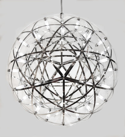 Firework Starburst Chandelier Chrome Silver Cool White Small - 30cm
